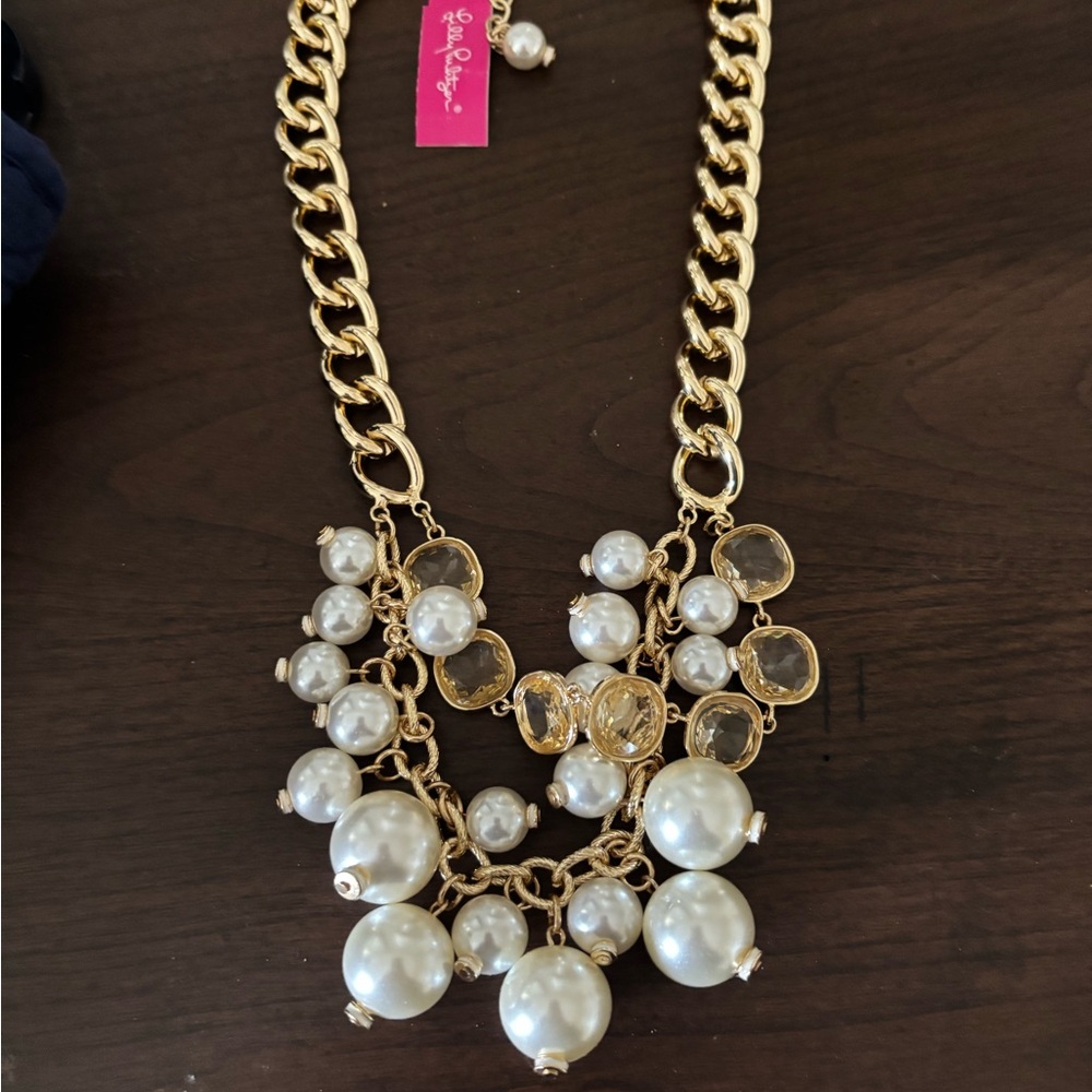 Lilly Pulitzer Gold and Pearl Necklace